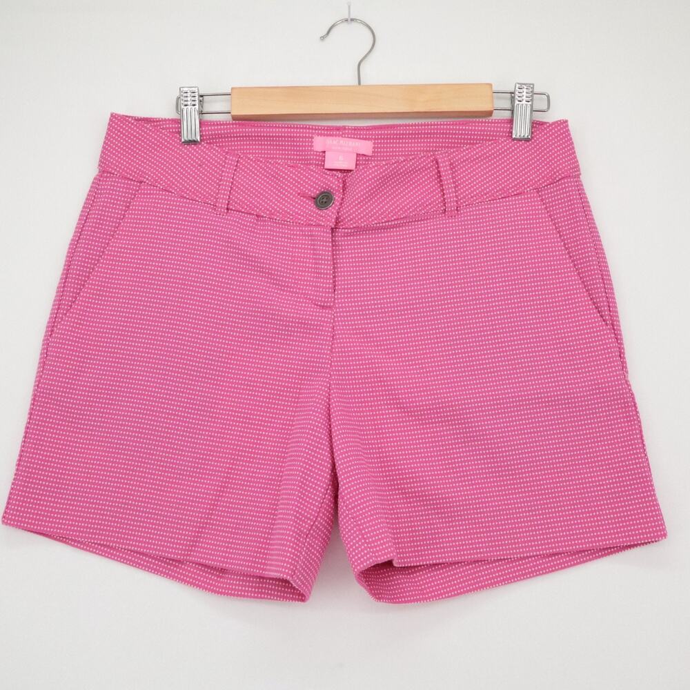 ISAAC MIZRAHI Sz 6 Hot Pink Shorts Chino Style 4.5" Ins Mid Rise Stretch Womens